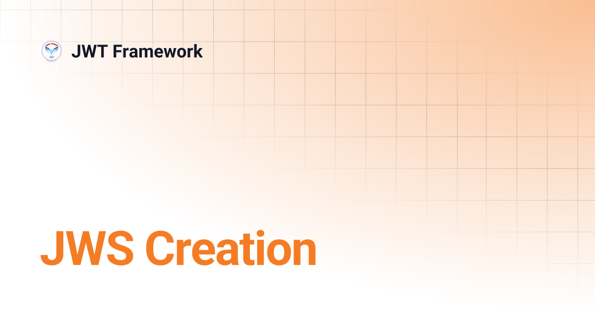 JWS Creation | v3.0 | JWT Framework